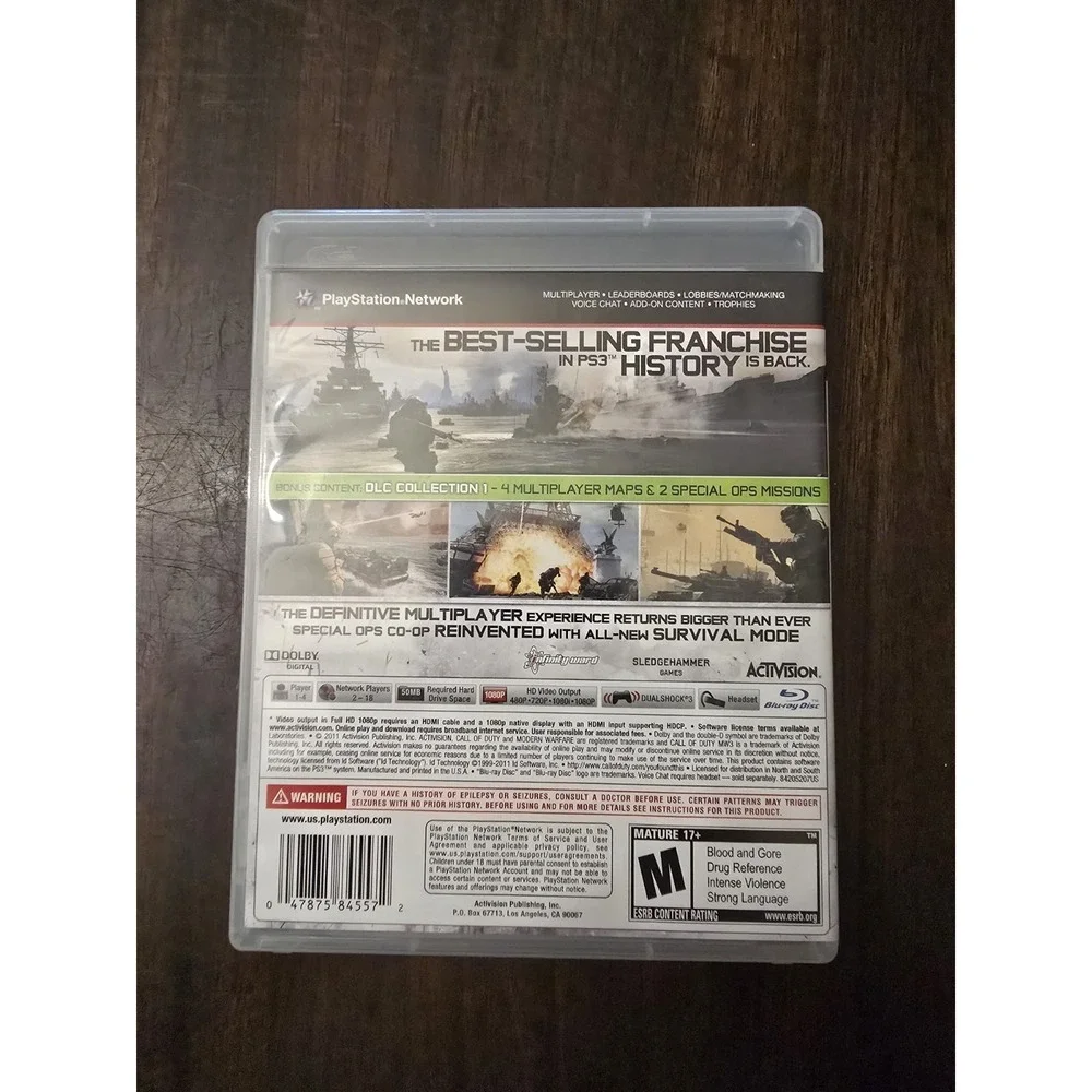 Call of Duty MW3 Modern Warfare 3 Sony PlayStation 3 Ps3 COD Complete Tested